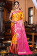 Load image into Gallery viewer, Prominent Yellow Organza Silk Saree With Snappy Blouse Piece Bvipul