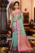 Load image into Gallery viewer, Majesty Firozi Organza Silk Saree With Palimpsest Blouse Piece Bvipul