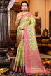 Load image into Gallery viewer, Blissful Green Organza Silk Saree With Redolent Blouse Piece Bvipul