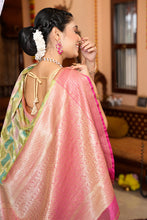 Load image into Gallery viewer, Blissful Green Organza Silk Saree With Redolent Blouse Piece Bvipul