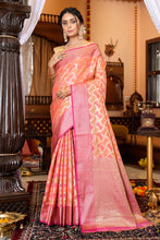 Load image into Gallery viewer, Preferable Pink Organza Silk Saree With Fantabulous Blouse Piece Bvipul