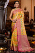 Load image into Gallery viewer, Entrancing Yellow Organza Silk Saree With Glittering Blouse Piece Bvipul