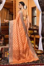 Load image into Gallery viewer, Ideal Peach Soft Banarasi Silk Saree With Admirable Blouse Piece Bvipul