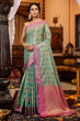 Load image into Gallery viewer, Cynosure Firozi Organza Silk Saree With Demesne Blouse Piece Bvipul