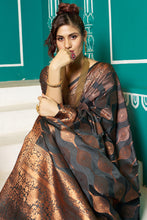 Load image into Gallery viewer, extravagant Black Soft Banarasi Silk Saree With Murmurous Blouse Piece Bvipul