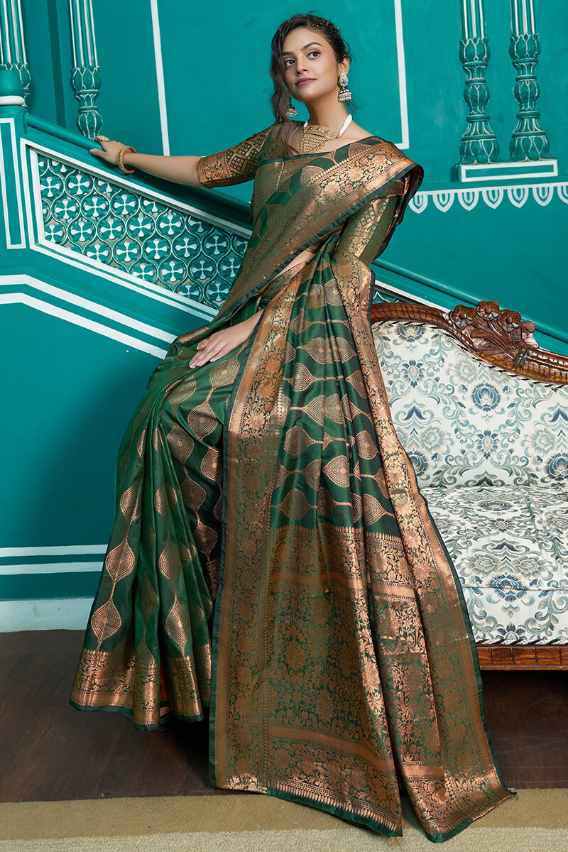 Super classy Maroon Soft Banarasi Silk Saree With Super  Blouse Piece Bvipul Main image