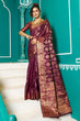 Load image into Gallery viewer, Inspiring Purple Soft Banarasi Silk Saree With Fairytale Blouse Piece Bvipul