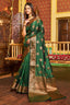 Traditional Dark Green Soft Banarasi Silk Saree With Ideal Blouse Piece Bvipul