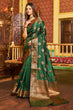 Load image into Gallery viewer, Traditional Dark Green Soft Banarasi Silk Saree With Ideal Blouse Piece Bvipul
