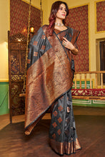 Load image into Gallery viewer, Admirable Grey Soft Banarasi Silk Saree With Beauteous Blouse Piece Bvipul