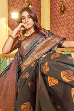 Load image into Gallery viewer, Admirable Grey Soft Banarasi Silk Saree With Beauteous Blouse Piece Bvipul