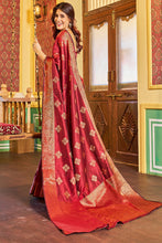 Load image into Gallery viewer, Comely Maroon Soft Banarasi Silk Saree With Excellent Blouse Piece Bvipul