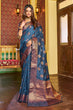 Load image into Gallery viewer, Assemblage Navy Blue Soft Banarasi Silk Saree With Beleaguer Blouse Piece Bvipul