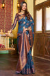 Load image into Gallery viewer, Assemblage Navy Blue Soft Banarasi Silk Saree With Beleaguer Blouse Piece Bvipul