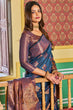 Load image into Gallery viewer, Assemblage Navy Blue Soft Banarasi Silk Saree With Beleaguer Blouse Piece Bvipul