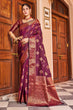 Load image into Gallery viewer, Cynosure Purple Soft Banarasi Silk Saree With Brood Blouse Piece Bvipul