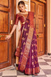 Load image into Gallery viewer, Cynosure Purple Soft Banarasi Silk Saree With Brood Blouse Piece Bvipul
