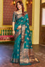 Dalliance Rama Soft Banarasi Silk Saree With Ebullience Blouse Piece Bvipul