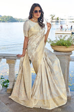 Load image into Gallery viewer, Glowing Beige Kanjivaram Silk Saree With Preferable Blouse Piece Bvipul