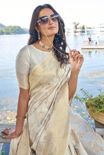 Load image into Gallery viewer, Glowing Beige Kanjivaram Silk Saree With Preferable Blouse Piece Bvipul