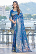 Load image into Gallery viewer, Beautiful Blue Kanjivaram Silk Saree With Entrancing Blouse Piece Bvipul