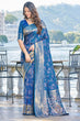 Load image into Gallery viewer, Beautiful Blue Kanjivaram Silk Saree With Entrancing Blouse Piece Bvipul