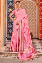 Load image into Gallery viewer, Forbearance Baby Pink Linen Cotton Silk Saree With Lassitude Blouse Piece Bvipul