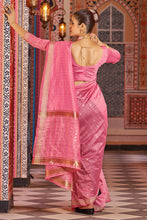 Load image into Gallery viewer, Sempiternal Pink Linen Cotton Silk Saree With Denouement Blouse Piece Bvipul