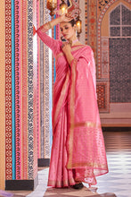 Load image into Gallery viewer, Sempiternal Pink Linen Cotton Silk Saree With Denouement Blouse Piece Bvipul