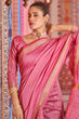 Load image into Gallery viewer, Sempiternal Pink Linen Cotton Silk Saree With Denouement Blouse Piece Bvipul
