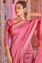 Load image into Gallery viewer, Sempiternal Pink Linen Cotton Silk Saree With Denouement Blouse Piece Bvipul