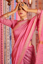 Load image into Gallery viewer, Sempiternal Pink Linen Cotton Silk Saree With Denouement Blouse Piece Bvipul