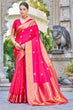 Load image into Gallery viewer, Appealing Dark Pink Kanjivaram Silk Saree With Ideal Blouse Piece Bvipul