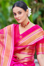 Load image into Gallery viewer, Appealing Dark Pink Kanjivaram Silk Saree With Ideal Blouse Piece Bvipul