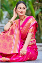 Load image into Gallery viewer, Appealing Dark Pink Kanjivaram Silk Saree With Ideal Blouse Piece Bvipul