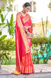 Load image into Gallery viewer, Stylish Pink Kanjivaram Silk Saree With Chatoyant Blouse Piece Bvipul