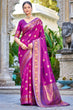 Load image into Gallery viewer, Engrossing Purple Kanjivaram Silk Saree With Epiphany Blouse Piece Bvipul