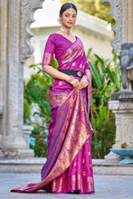 Load image into Gallery viewer, Engrossing Purple Kanjivaram Silk Saree With Epiphany Blouse Piece Bvipul