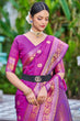 Load image into Gallery viewer, Engrossing Purple Kanjivaram Silk Saree With Epiphany Blouse Piece Bvipul