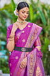 Load image into Gallery viewer, Engrossing Purple Kanjivaram Silk Saree With Epiphany Blouse Piece Bvipul