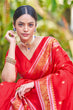 Load image into Gallery viewer, Ethnic Red Kanjivaram Silk Saree With Confounding Blouse Piece Bvipul