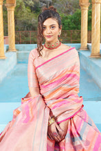 Load image into Gallery viewer, Magnificat  Pink Organza Silk Saree With Delightful Blouse Piece Bvipul