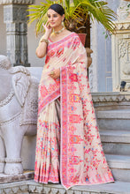 Load image into Gallery viewer, Trendy Beige Pashmina saree With Classy Blouse Piece Bvipul