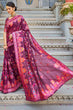 Load image into Gallery viewer, Amazing Wine Pashmina saree With Capricious Blouse Piece Bvipul
