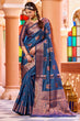 Load image into Gallery viewer, Classic Navy Blue Soft Banarasi Silk Saree With Designer Blouse Piece Bvipul