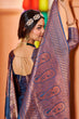 Load image into Gallery viewer, Classic Navy Blue Soft Banarasi Silk Saree With Designer Blouse Piece Bvipul