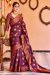 Load image into Gallery viewer, Glorious Purple Soft Banarasi Silk Saree With Glowing Blouse Piece Bvipul