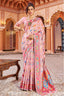 Jazzy Baby Pink Linen Silk Saree With Prettiest Blouse Piece Bvipul