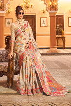 Load image into Gallery viewer, Elegant Beige Linen Silk Saree With Surpassing Blouse Piece Bvipul