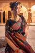 Load image into Gallery viewer, Amazing Black Linen Silk Saree With Trendy Blouse Piece Bvipul